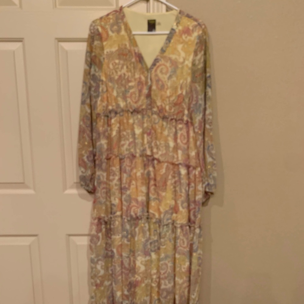 Taylor Elegant Multicolor Paisley Dress